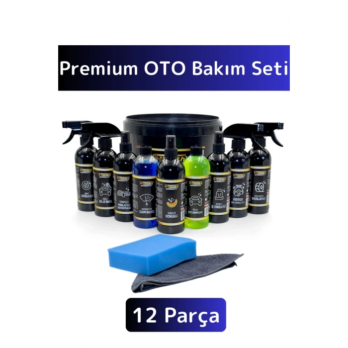 Premium Yüksek Kaliteli Oto Araç Bakım 12 Parça Otomobil İç Dış Bakım Temizlik Full Oto Bakım Seti