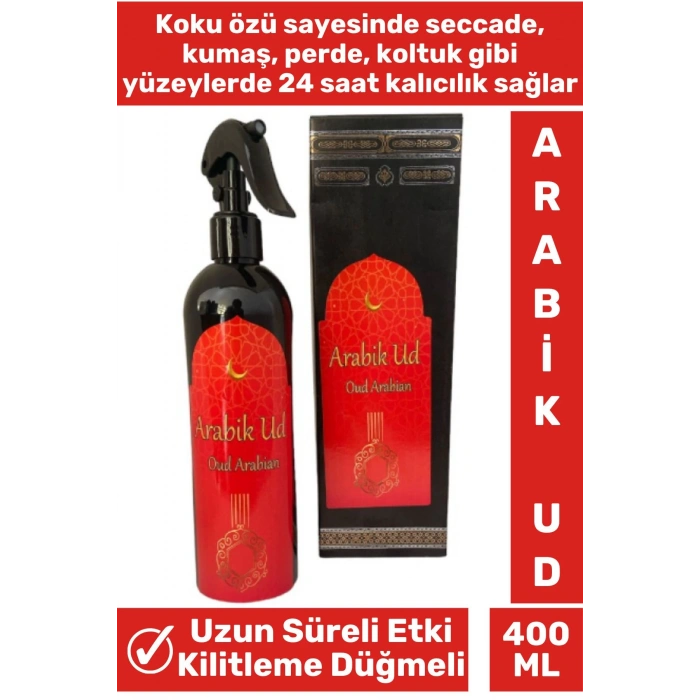 Özel Seri Kilitleme Düğmeli Uzun Süre Etkili Kabe Kokusundan Esinlenmiş Arabik UD Oda Kokusu 400 ML
