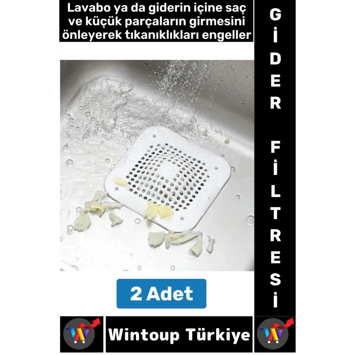 Kolay Temizlenir Mutfak Banyo Küvet Lavabo Tıkanma Önleyen Esnek Silikon Lavabo Gider Filtresi 2 Adt