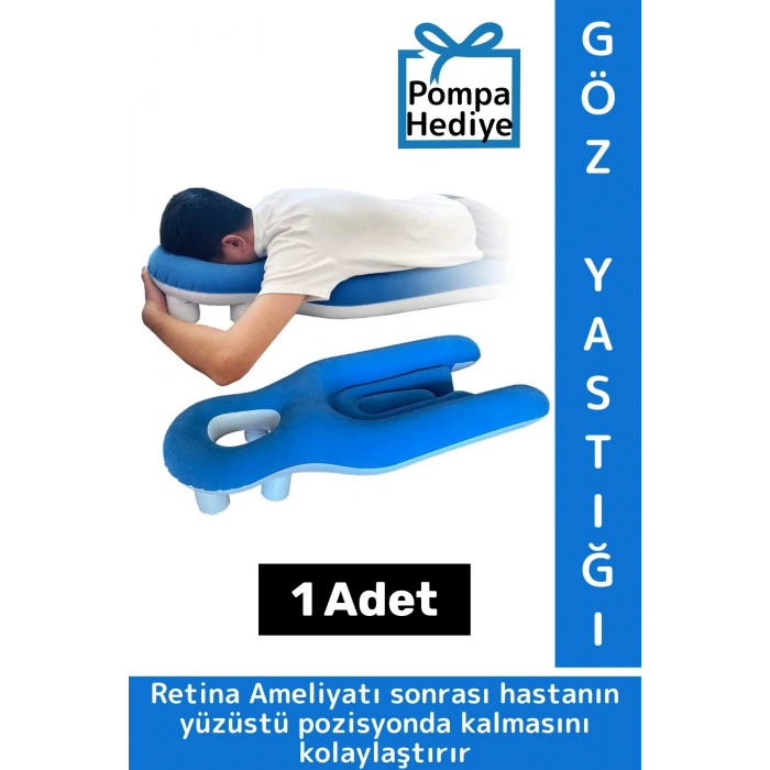 Retina Göz Ameliyatı Sonrası Şişme Yastık Vitrektomi Yastığı Şişirme Pompası Hediyeli