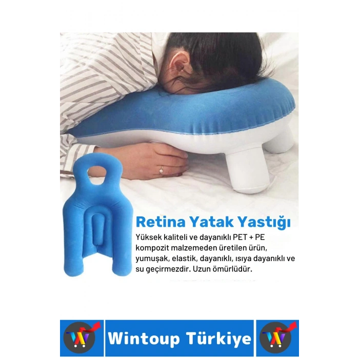 Retina Göz Ameliyatı Sonrası Şişme Yastık Vitrektomi Yastığı Şişirme Pompası Hediyeli