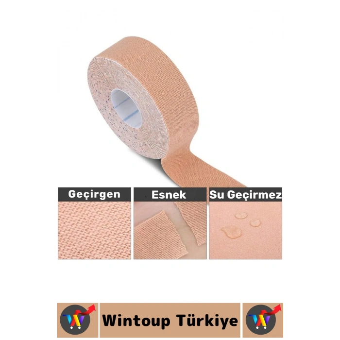 Hızlı Etkili Kas Eklem Bel Bacak Kol Boyun Sırt Omuz Karın Kalça Kinezyo Ağrı Bandı 2.5 Cm X 5 Metre