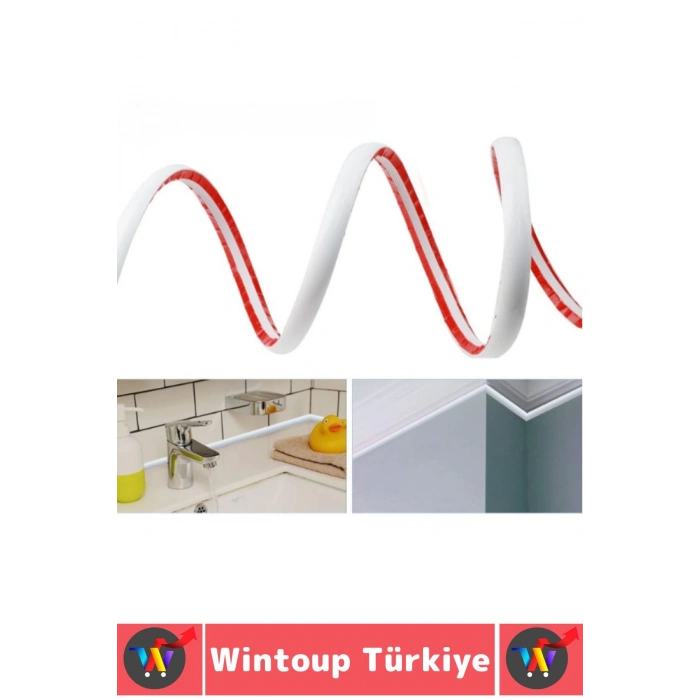 Uzun Ömürlü Lavabo Duş Kenarı Su Sızıntısı Önleyen Kendinden Yapışkanlı Su Bariyeri 2 Metre X 2 Adet