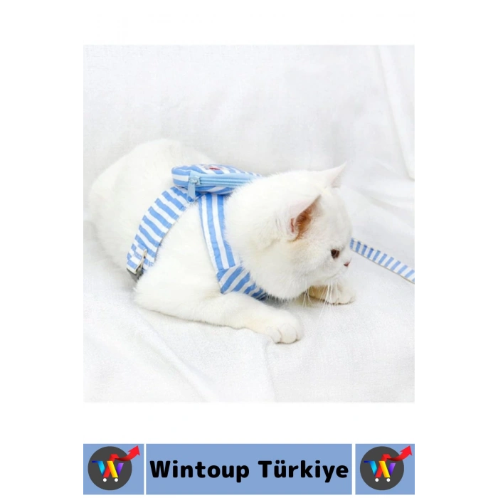 Yüksek Kaliteli Şık Sevimli Küçük Irk Kedi Köpek Evcil Hayvan Çantalı Göğüs Gezdirme Tasması Seti