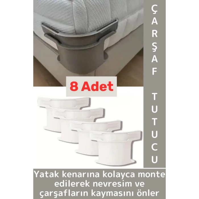 Pratik Nevresim Yorgan Kılıfı Çarşaf Tutucu Sabitleyici Yastık Nevresim Sabitleyici Aparat 8 Adet