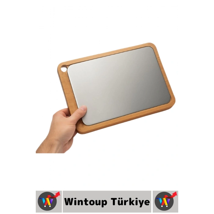 Dayanıklı Mutfak Kesme Sunum Çok Amaçlı Şık Ahşap Çelik Çıkarılabilir Kesme Tahtası Sunum Set 2 in 1