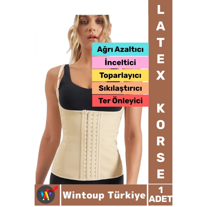 Özel Üretim Vücut Şekillendiren Toparlayan İncelten Ağrı Azaltan Ter Emici Kadın Askılı LATEX KORSE