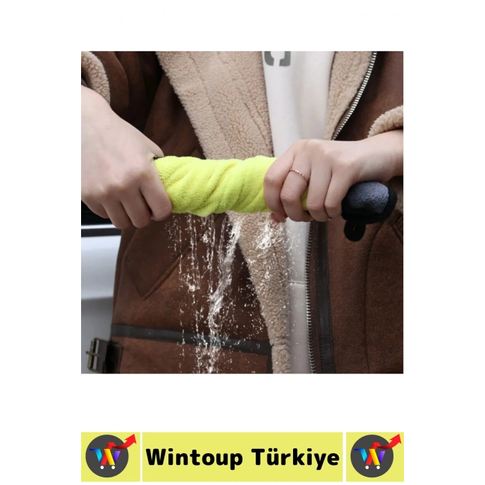 Araç İç Dış Temizleme Yüksek Emici Çift Katlı Yünlü Mikrofiber Araba Temizlik Bezi 50x70 Cm 2 Adet