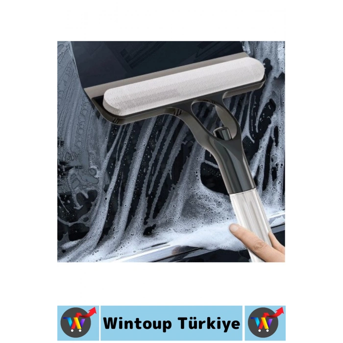 Premium Banyo Mutfak Fayans Oto Ayna Çift Taraflı 4 in 1 Spreyli Çek Çekli Camsil Fırça Aparatı