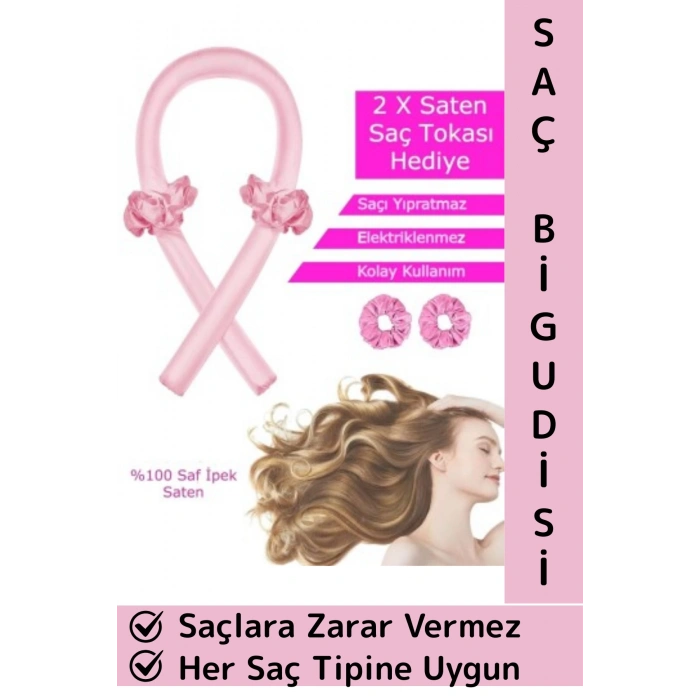 Yüksek Kalite Saç Yıpratmaz Elektriklendirmez Alet Gerektirmez Isısız Saç Şekillendirme Seti Bigudi