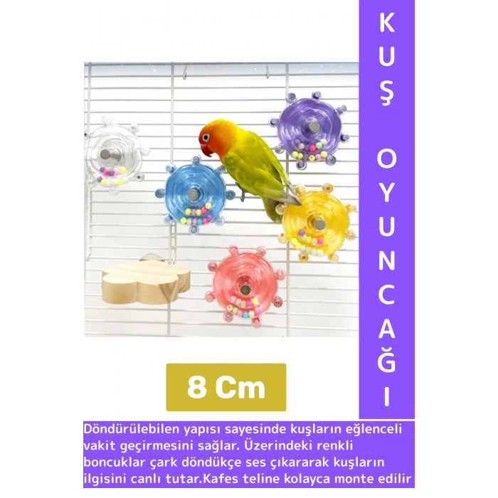 Kolay Montaj Papağan Muhabbet Kuşu Eğlenceli Zihinsel Gelişim Kuş Kafesi Çıngıraklı Çark Oyuncağı