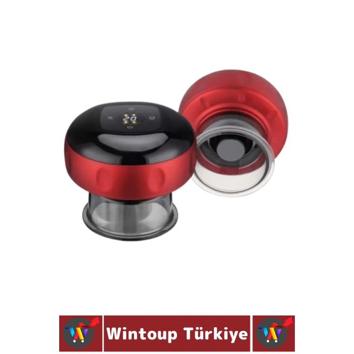 Premium Seri Taşınabilir Ev Ofis Seyahat 6 Isı/Güç Modlu LCD Ekranlı Elektronik Vakum Hacamat Aleti