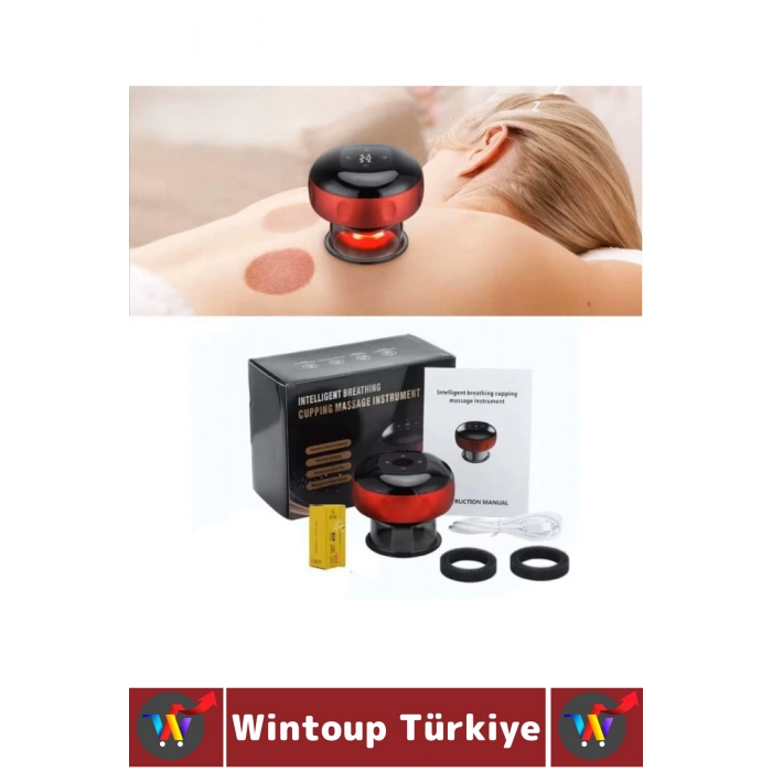 Premium Seri Taşınabilir Ev Ofis Seyahat 6 Isı/Güç Modlu LCD Ekranlı Elektronik Vakum Hacamat Aleti