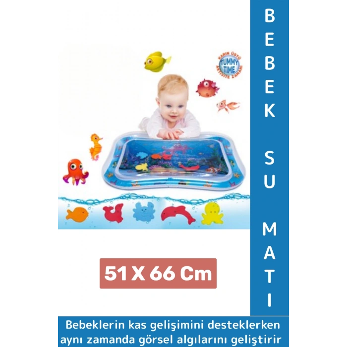 Özel Üretim BPA Free Bebek Aktivite Oyuncağı Emekleme Zamanı Yatak Minder Renkli Su Oyun Matı Mavi