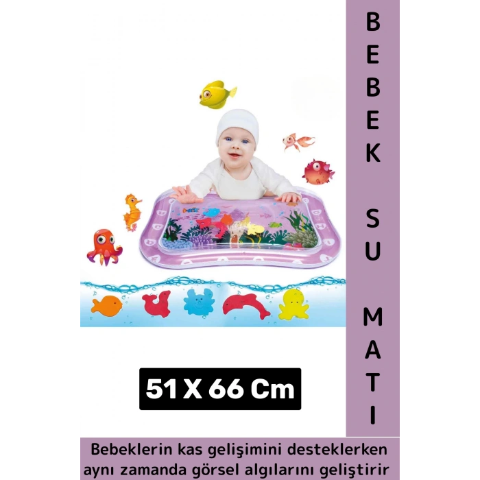Premium BPA Free Bebek Aktivite Oyuncağı Emekleme Zamanı Yatak Minder Renkli Su Oyun Matı Pembe