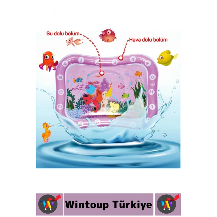 Premium BPA Free Bebek Aktivite Oyuncağı Emekleme Zamanı Yatak Minder Renkli Su Oyun Matı Pembe