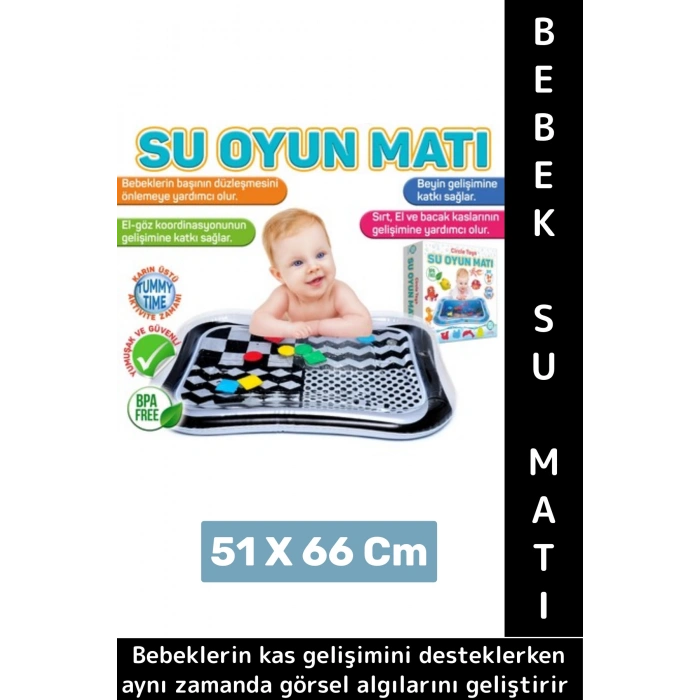 Premium BPA Free Bebek Aktivite Oyuncağı Emekleme Zamanı Yatak Minder Renkli Su Oyun Matı Siyah