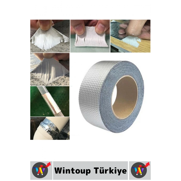 Ultra Güçlü Su Geçirmez Isıya Dayanıklı Alüminyum İzolasyon Tamirat 96 Mm X 2 Metre Çamur Bant 5 Adt