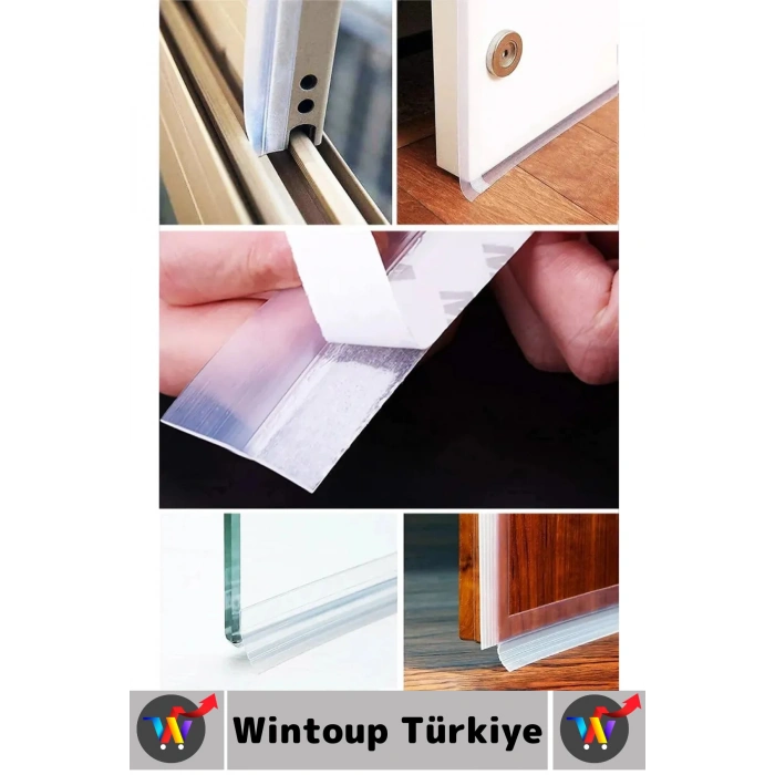 Premium Kapı Altı Pencere Rüzgar Toz Isı Böcek Haşere Önleyen Rüzgar Kesici Bant 3 Metre 4 Adet