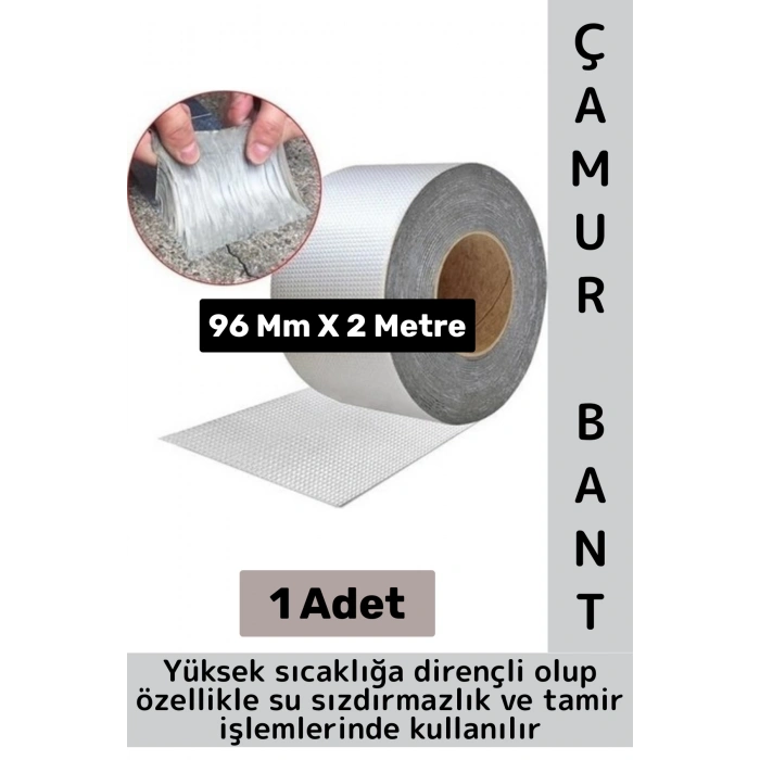 Ultra Güçlü Su Geçirmez Isıya Dayanıklı Alüminyum Folyo İzolasyon Tamirat 96 Mm X 2 Metre Çamur Bant