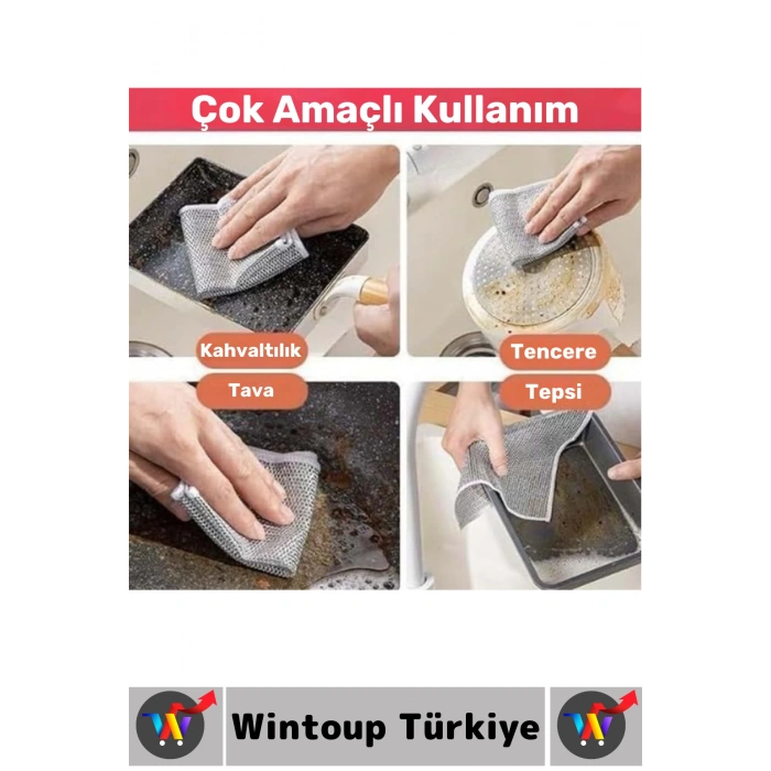 Premium Seri Çizmez Mutfak Tezgah Fayans Yağ Kir Temizleyici Kolay Temizlenir Tencere Tava Ovma Bezi