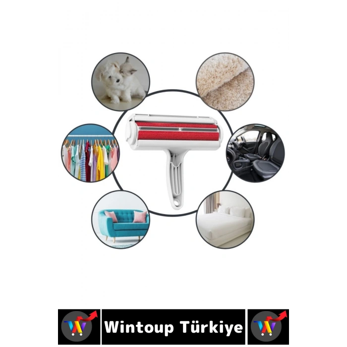 Evcil Hayvan Tüy Toz Giysi Yatak Koltuk Halı Kolay Temizlenir Hazneli Kedi Köpek Tüy Toplama Aleti