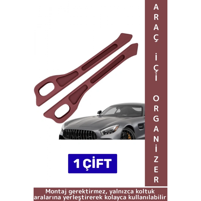 Dayanıklı Esnek Montaj Gerektirmez Telefon Anahtar Küçük Eşya Düzenleyici Araç İçi Organizer Bordo