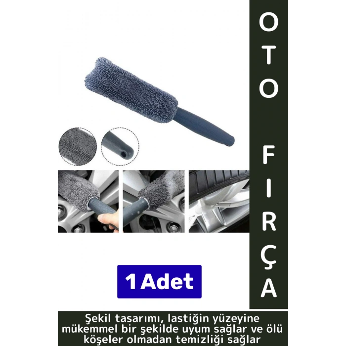 Ergonomik Yüksek Kaliteli Elastik Kolay Temizlenir Mikrofiber Otomobil Lastik Jant Temizleme Fırçası