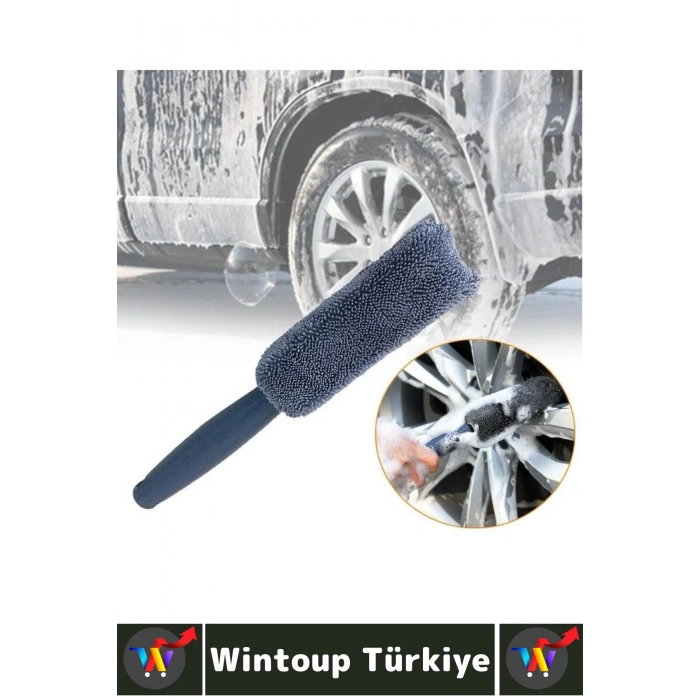 Ergonomik Yüksek Kaliteli Elastik Kolay Temizlenir Mikrofiber Otomobil Lastik Jant Temizleme Fırçası