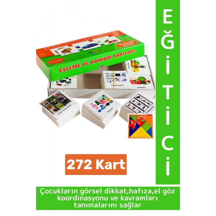 Eğitici Çocuk El Göz Koordinasyonu Görsel Kavram Algısı Beceri Geliştirici Eşleme Kavrama Kartları