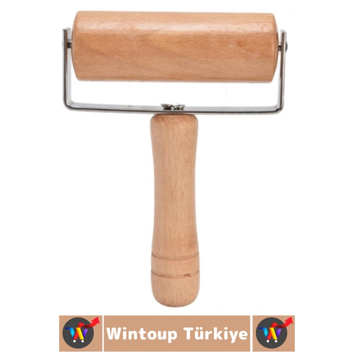 Ergonomik Kolay Tutuş Pizza Kurabiye Hamur Şekillendirici Hijyenik Doğal Ahşap Hamur Açma Rulosu