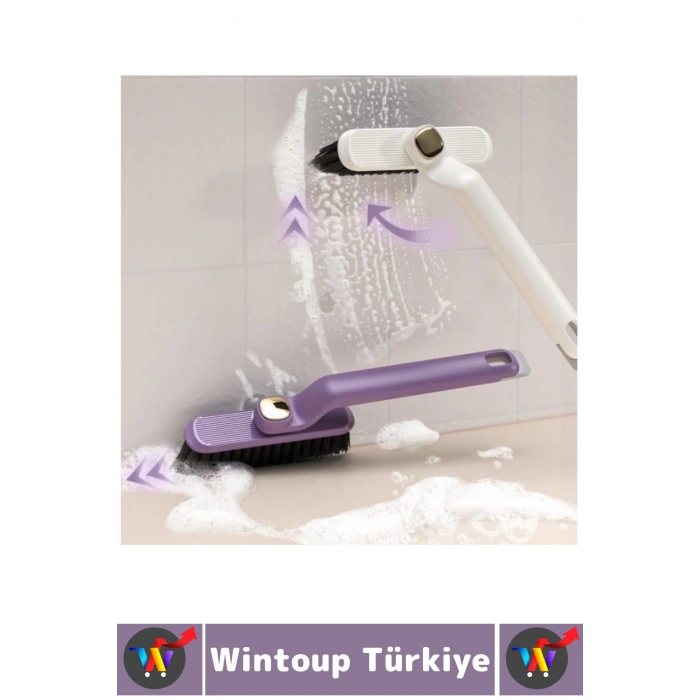 Ergonomik Zemin Derz Köşe Mutfak Banyo Zor Nokta Toz Kir Döner Başlıklı Cımbızlı Temizlik Fırçası