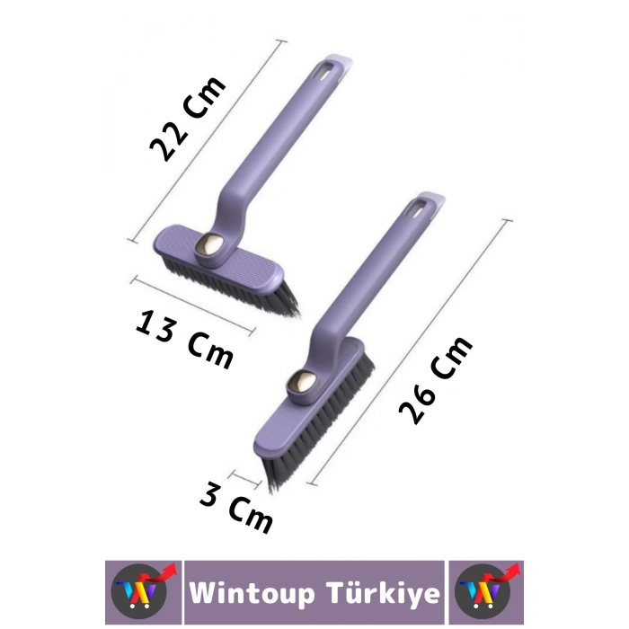 Ergonomik Zemin Derz Köşe Mutfak Banyo Zor Nokta Toz Kir Döner Başlıklı Cımbızlı Temizlik Fırçası