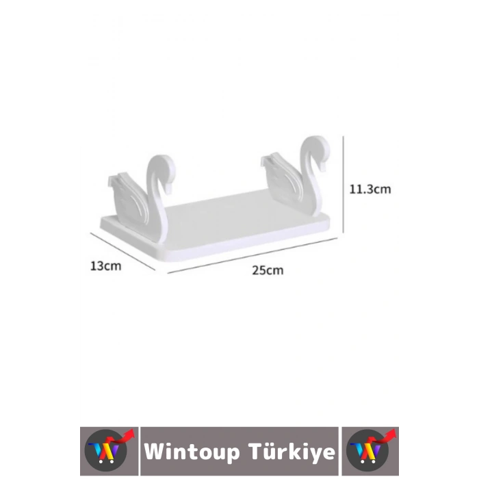 Yüksek Kaliteli Plastik Mutfak Banyo Takı Organizer Çok Şık Kuğu Tasarımlı Kendinden Yapışkanlı Raf