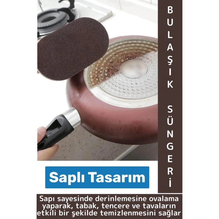 Ergonomik Mutfak Tencere Tava Zorlu Kirleri Sökücü Banyo Fayans Temizleyici Saplı Bulaşık Süngeri
