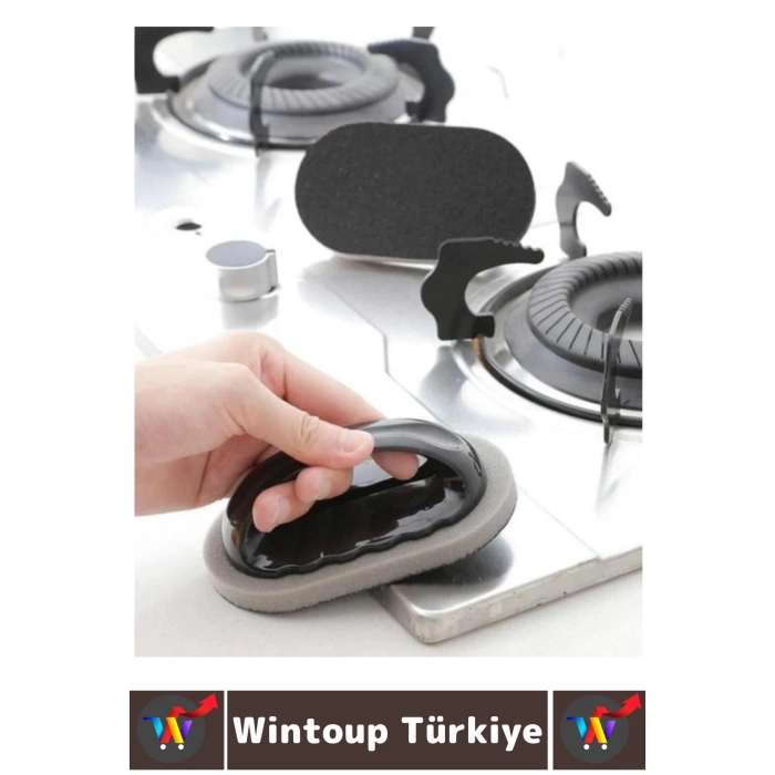 Ergonomik Mutfak Tencere Tava Zorlu Kirleri Sökücü Banyo Fayans Temizleyici Saplı Bulaşık Süngeri