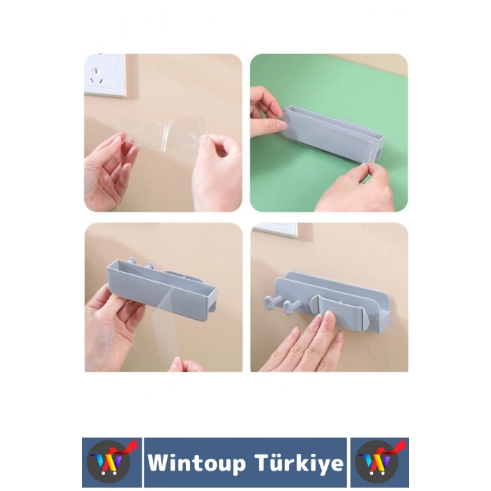 Kendinden Yapışkanlı Mutfak Yatak Oturma Odası Dağınıklık Önleyen Çok Amaçlı Duvar Tipi Şarj Standı