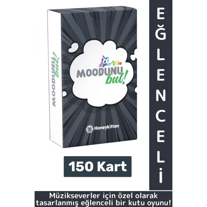 Eğlenceli Genç Yetişkin Arkadaş Müzik Oyunu Moodunu Bul-Lyric Vibe Oyun Kartları 150 Kart