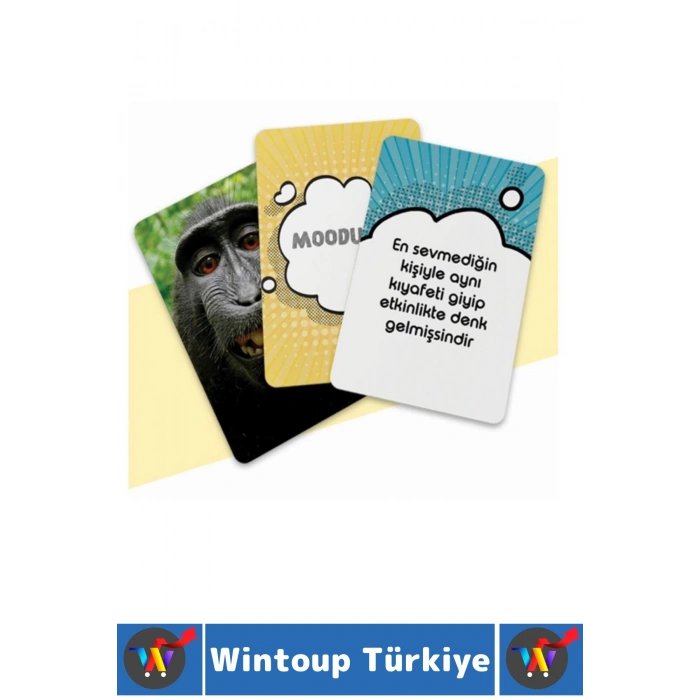 Eğlenceli Genç Yetişkin Arkadaş Yılbaşı Sosyalleşme Özel Gün Moodunu Bul-Klasik Oyun Kartları 80Kart