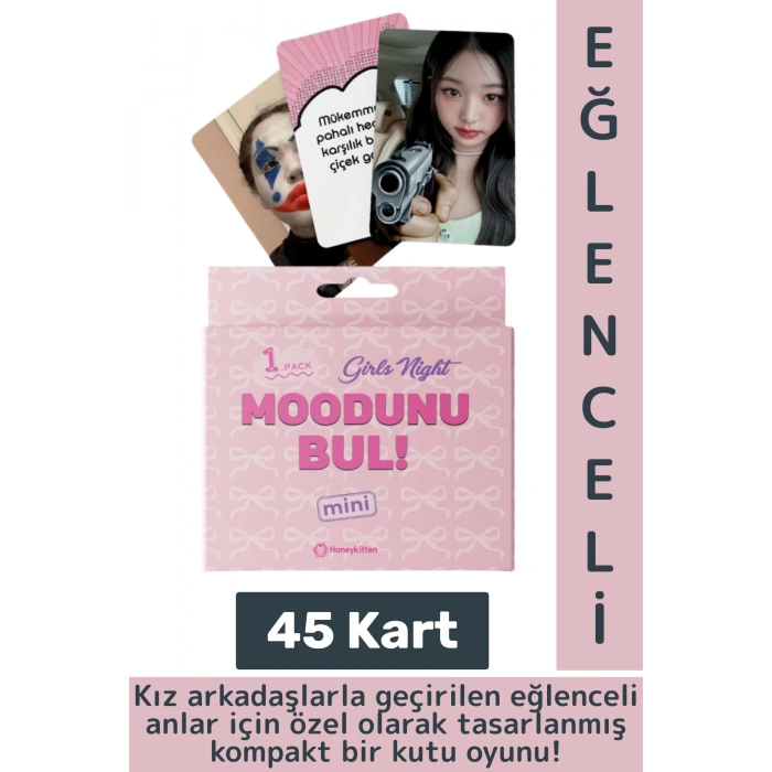 Eğlenceli Genç Yetişkin Arkadaş Yılbaşı Özel Gün Moodunu Bul Mini-Girls Night Oyun Kartları 45 Kart