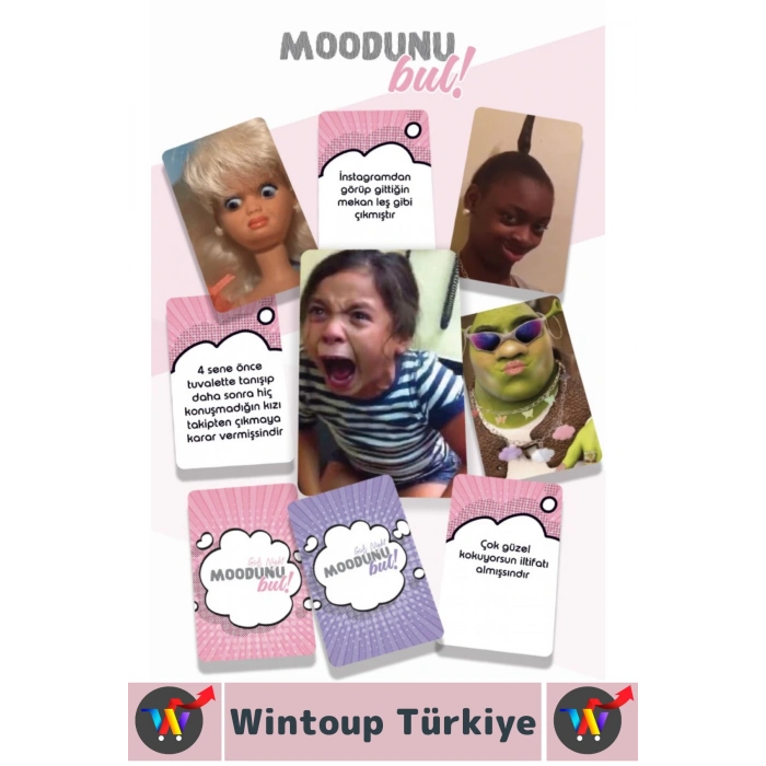 Eğlenceli Genç Yetişkin Arkadaş Yılbaşı Özel Gün Moodunu Bul Mini-Girls Night Oyun Kartları 45 Kart