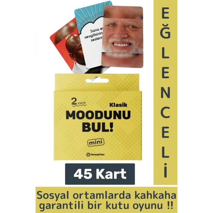 Eğlenceli Genç Yetişkin Özel Gün Arkadaş Yılbaşı Moodunu Bul Mini-Klasik Oyun Kartları 45 Kart