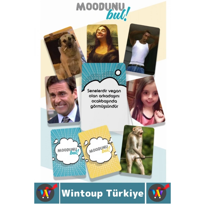 Eğlenceli Genç Yetişkin Arkadaş Yılbaşı Sosyalleşme Özel Gün Moodunu Bul-Mood Oyun Kartları 200 Kart