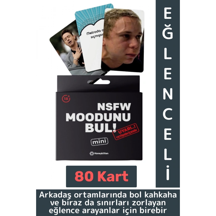 Eğlenceli Genç Yetişkin Arkadaş Yılbaşı Cesur Oyun Moodunu Bul Mini-NSFW +18 Oyun Kartları 80 Kart