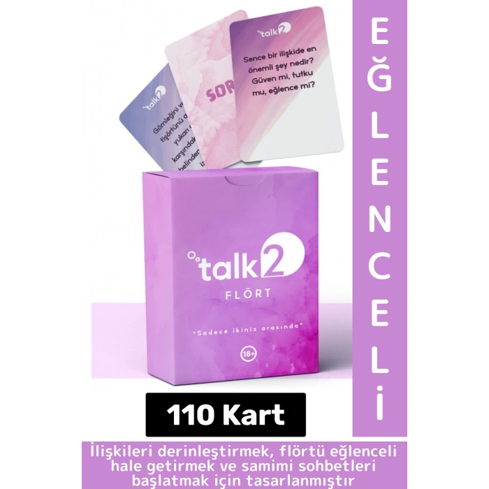 Eğlenceli Özel Gün Sevgili Çift Flört Aşk Samimiyet Duygusal Bağ Kurma Oyunu Talk2-Flört 110 Kart