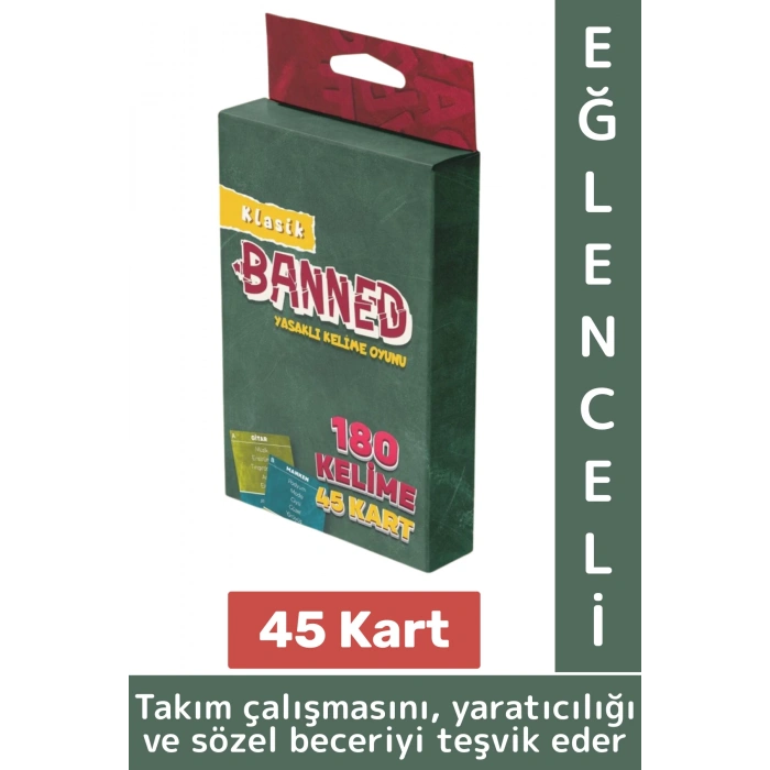 Eğlenceli Aile Arkadaş Okul Sosyalleşme Yaratıcılık Sözel Beceri Gelişimi Oyun Banned-Klasik 45 Kart