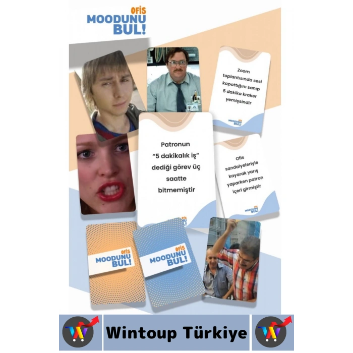 Eğlenceli Arkadaş İş Hayatı Çalışan Ofis Ortamı Komik Mizah Oyunu Moodunu Bul-Ofis 200 Kart