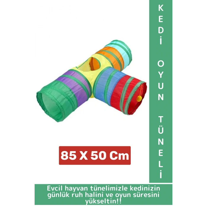 Premium Kedi Köpek Eğlenceli Oyuncak Sağlıklı Kokusuz Bağımsız Oyun Evcil Hayvan Tüneli 85 X 50 Cm