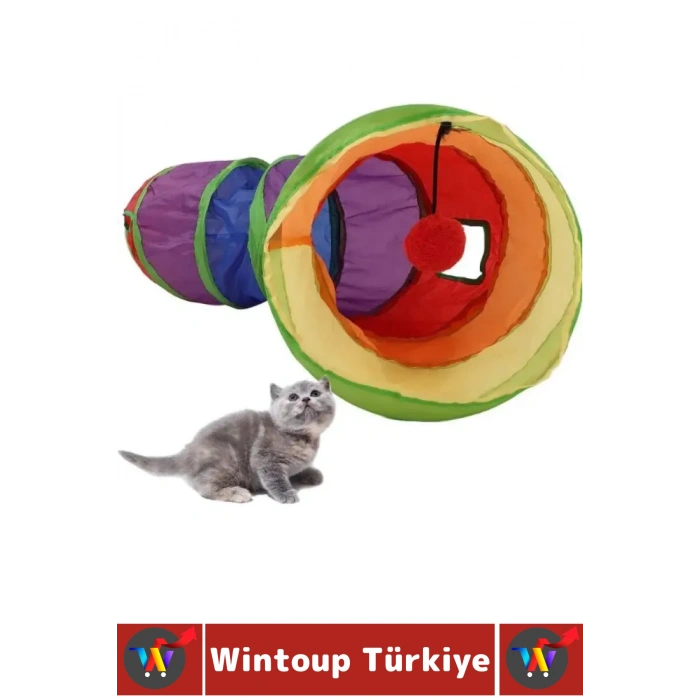 Premium Kedi Köpek Eğlenceli Oyuncak Sağlıklı Kokusuz Bağımsız Oyun Evcil Hayvan Tüneli 115 X 25 Cm