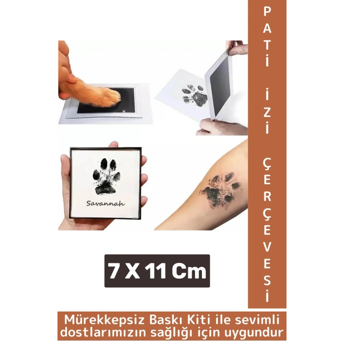 Premium İki Kullanımlık Mürekkepsiz Baskı Evcil Hayvan Kedi Köpek Pati İzi Fotoğraf Çerçevesi Seti